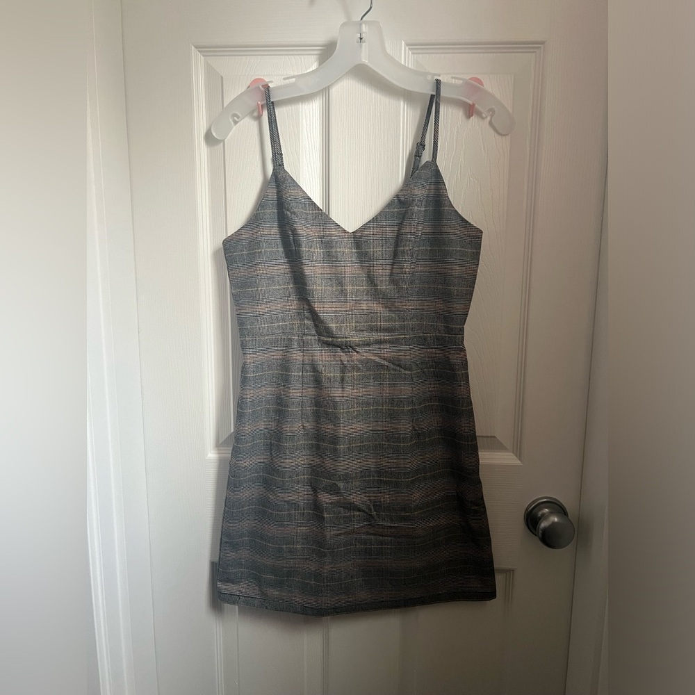 Forever 21 Plaid V Neck Mini Dress